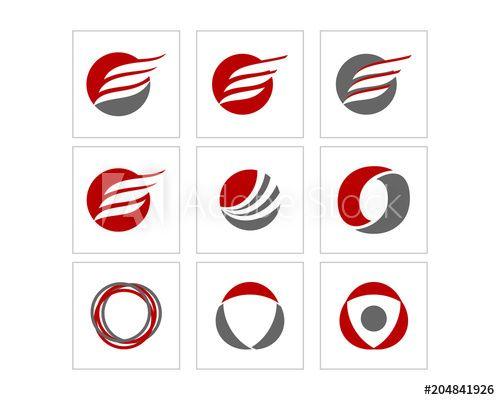 Globe with Wings Logo - rounded circle globe wings logo icon image vector set this