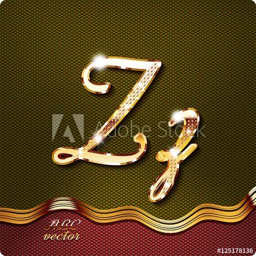 Gold Cursive Letter Logo - This stylish gold cursive letters. There are inlaid with a capital