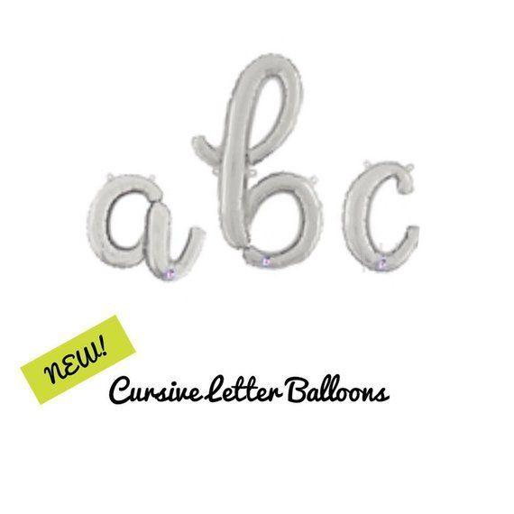 Gold Cursive Letter Logo - BABY Balloon Cursive Letters 14 NEW Gold or Silver