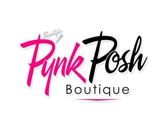 Pink Black Logo - Custom logo design, pink and black boutique logo, logo for business