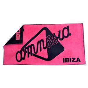 Pink Black Logo - OFFICIAL Amnesia Ibiza Beach Towel Classic Logo Cotton Hot Pink