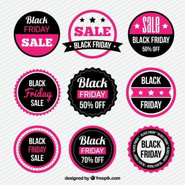 Pink Black Logo - Pink Black Friday Sticker Collection. Stock Image Page