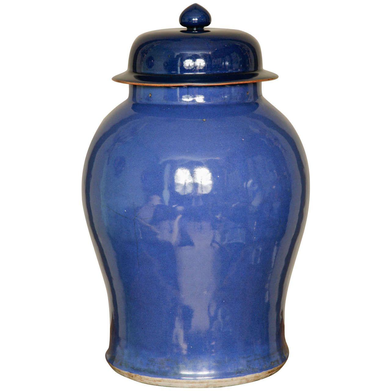 Asian Print Blue Paw Logo - Huge Chinese Powder Blue Porcelain Kangxi Temple Vase, circa 1720 at
