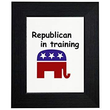 Asian Print Blue Paw Logo - Republican In Training - Cool Political Elephant Framed Print Poster ...