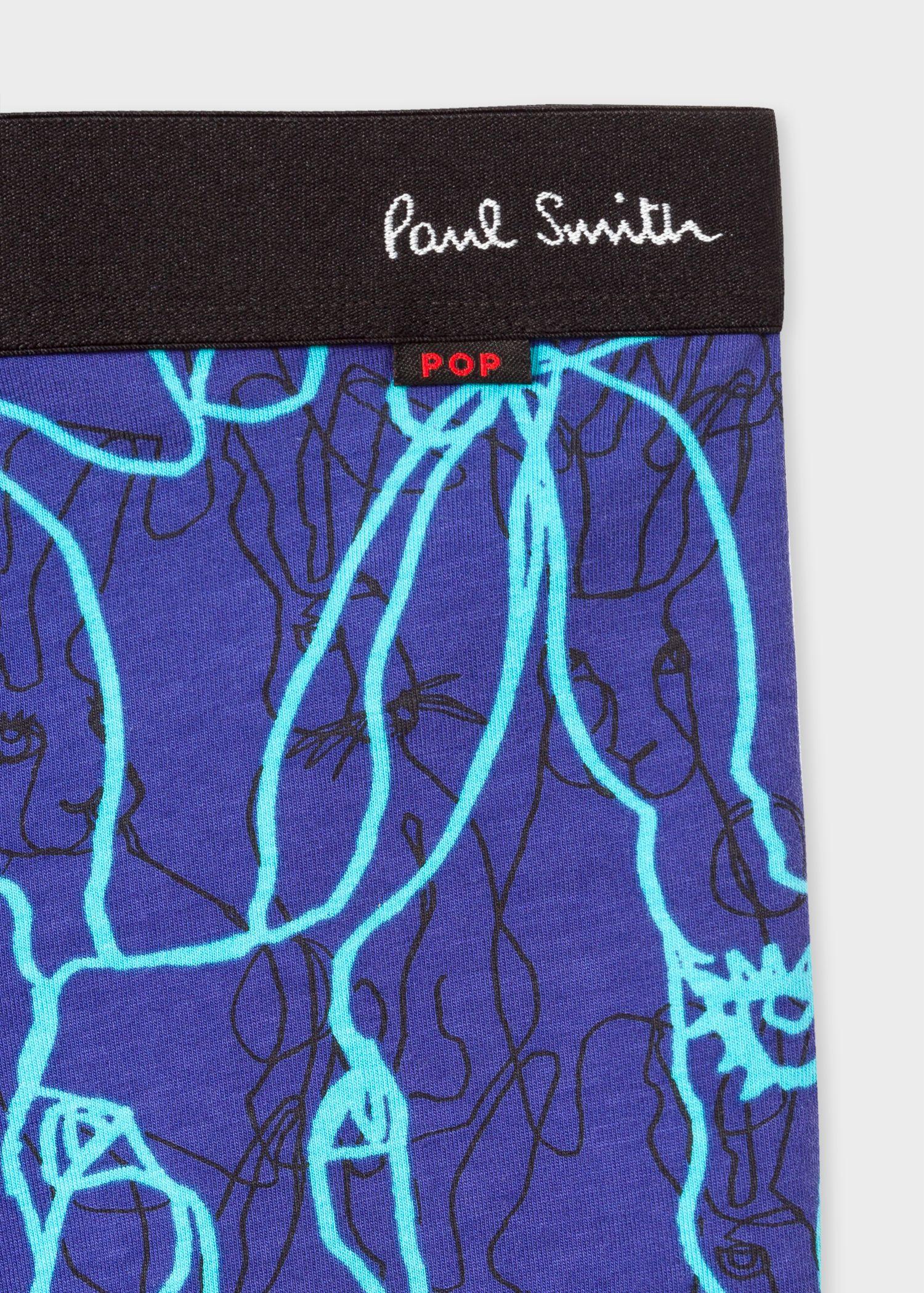 Asian Print Blue Paw Logo - Men's Violet 'Rabbit Sketch' Print Low-Rise Boxer Briefs - Paul ...