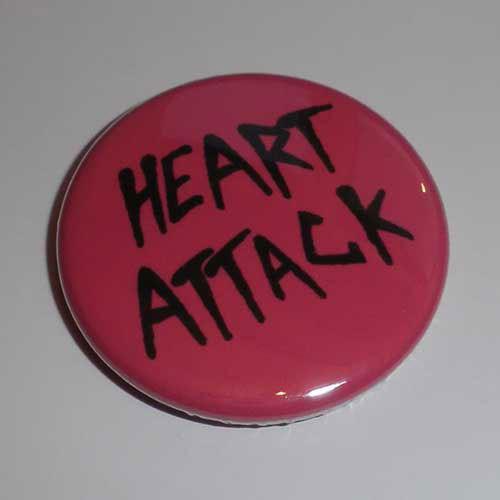 Pink Black Logo - Heart Attack Logo on Pink (Badge)