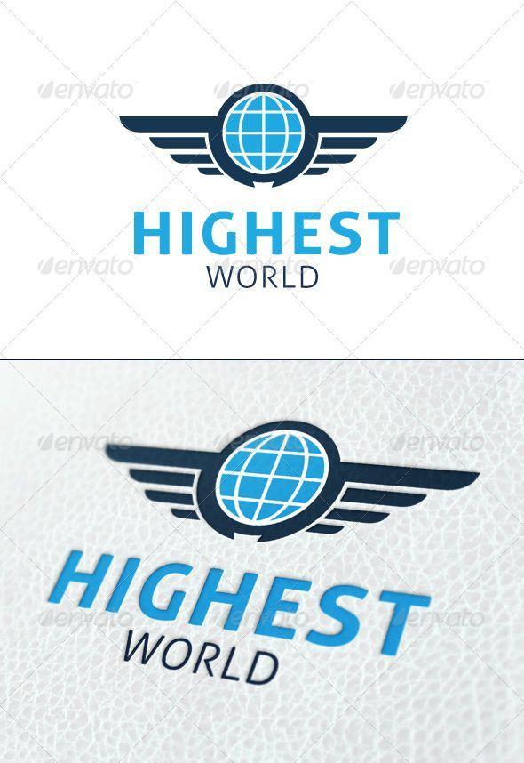 Globe with Wings Logo - Symbol Logos. Logo templates, Logo design, Logos
