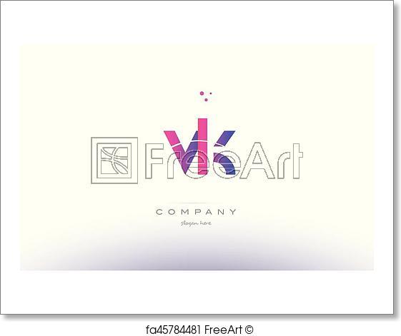 Pink Company Logo - Free art print of Vk v k pink modern creative alphabet letter logo ...