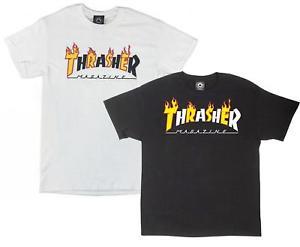 Thrasher Magazine Flames Skateboard Logo - Thrasher Magazine Flame Mag Logo Skateboard T-shirt Black or White ...