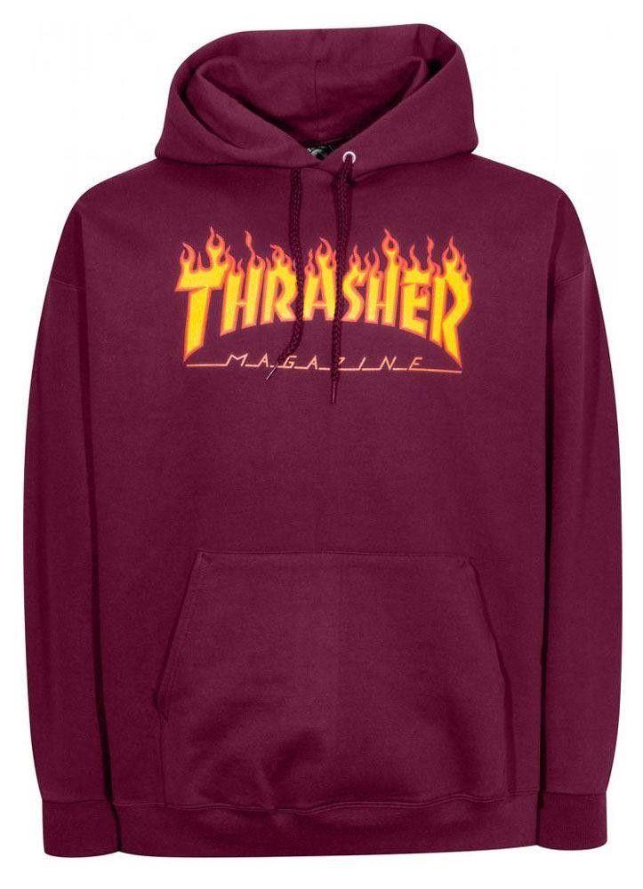 Thrasher Magazine Flames Skateboard Logo - Thrasher Magazine Flame Logo Skateboard Hoodie - S/XL ...