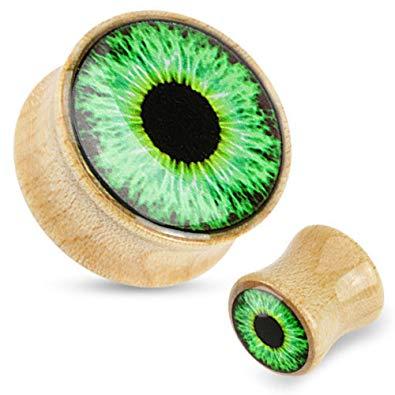 Green Eyeball Logo - Amazon.com: Lobal Domination PAIR of Green Eyeball Logo Organic Wood ...