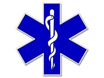 Blue Medical Cross Logo - MAGNET Blue EMT Medical Cross Shaped Magnetic Sticker
