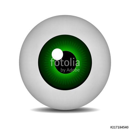 Green Eyeball Logo - Realistic vector illustration icon 3D round image green eyeball