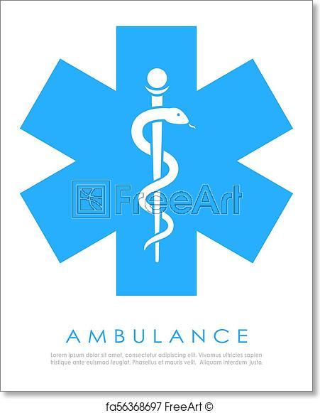 Blue Medical Cross Logo - Free art print of Medical cross with caduceus vector icon. Medical ...