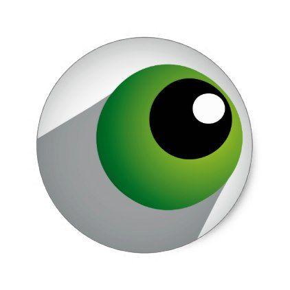Green Eyeball Logo - Green Eyeball Classic Round Sticker | Round stickers