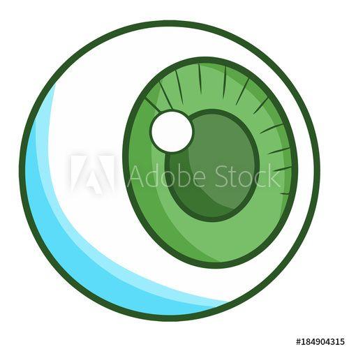 Green Eyeball Logo - Funny and cute green eyeball. this stock vector