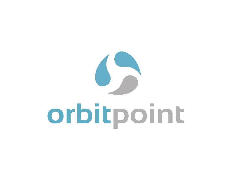 Grey and Blue Logo - Orbitpoint Logo - Circular Abstract Icon in Blue and Grey with Bold ...