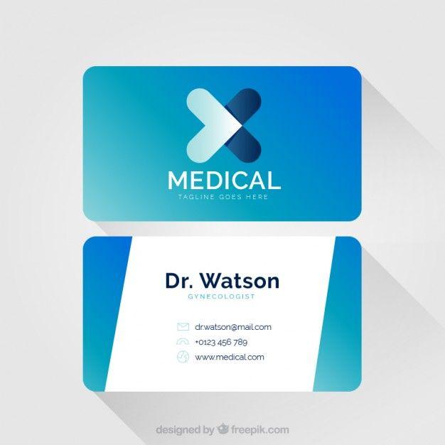 Blue Medical Cross Logo - Blue medical card with abstract cross symbol. free vectors. UI