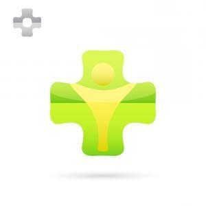 Blue Medical Cross Logo - Blue Medical Cross Vector Logo Pharmacy Symbol With Green Ribbon Gm