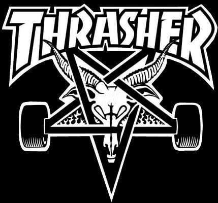 Old Thrasher Logo - Thrasher Pentagram Old School Skater Goat Logo Sticker Wall Art ...