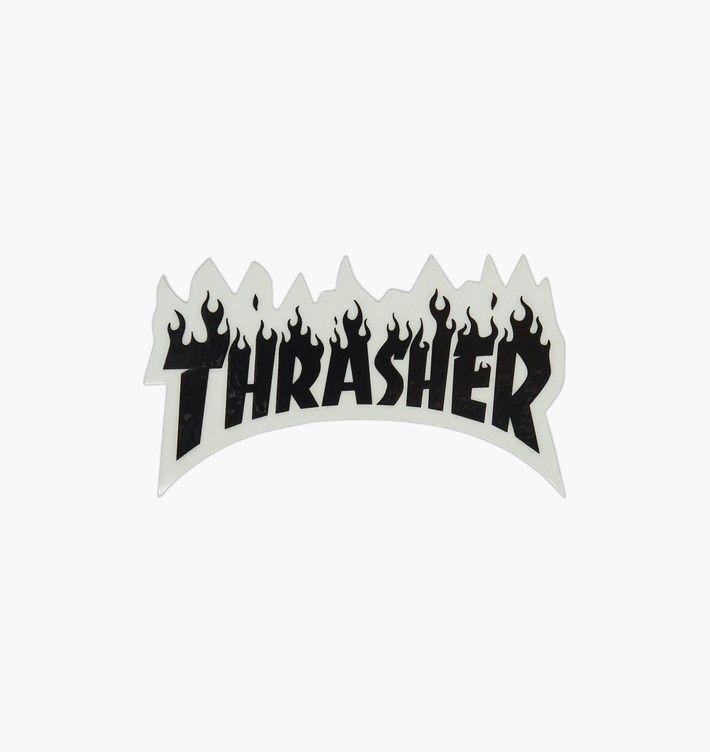 Small Thrasher Goat Logo - Thrasher Flame Sticker Small. Black. Stickers BLK