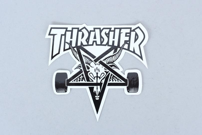 Small Thrasher Goat Logo - Thrasher Skate Goat Sticker White