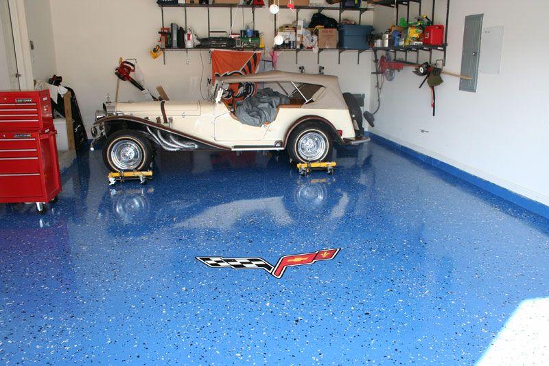 Garage Floor Logo - Ucoat it Garage Floor Install with Custom Corvette Logo