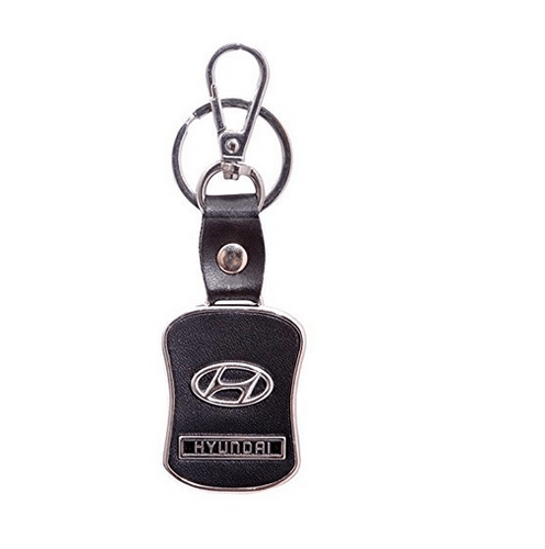 White Key Company Logo - Chronowares Hyundai Leather Chrome Car Logo Key Chain at Rs 406