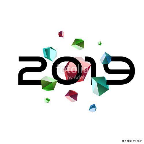 Unusual Logo - New Year among meteor shower of gem-cut stones. Unusual logo design ...