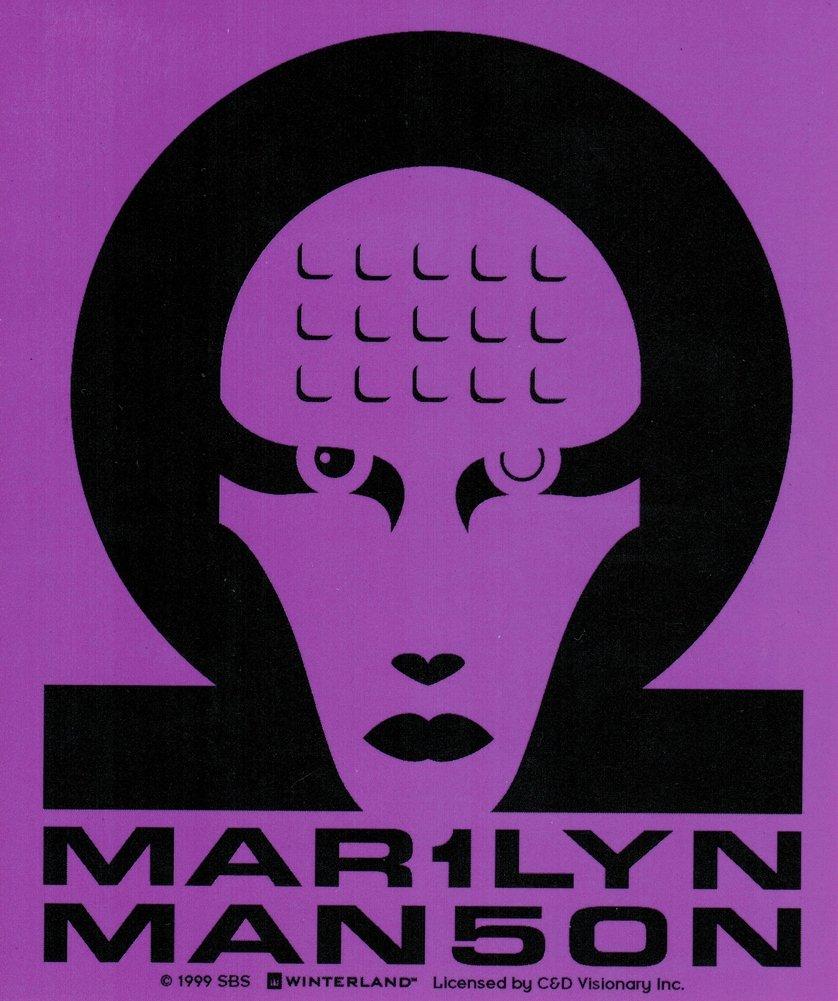 Marilyn Manson Logo - Marilyn Manson Purple Head Logo Sticker