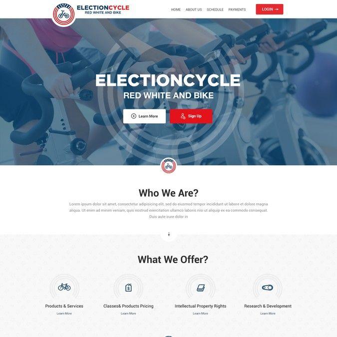 Red White and a Web and Tech Logo - Modern, fun website for DC based cycling studio. (red white and bike ...