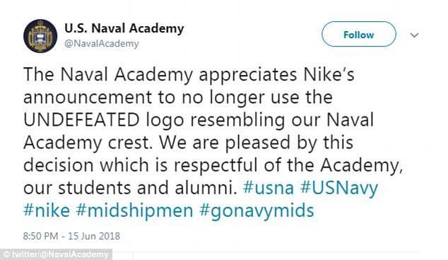 USNA Undefeated Logo - Nike apologizes after revealing a new logo that looks too much like ...