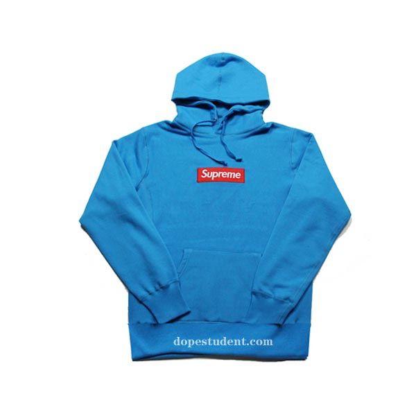 People with Blue Box Logo - Teal Blue Box Logo Supreme Hoodie | Dopestudent