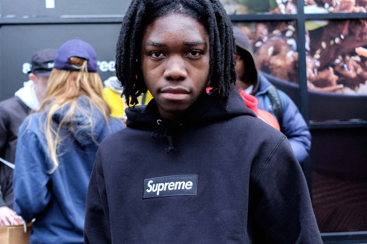 People with Blue Box Logo - How to Buy a Supreme Box Logo Hoodie Online
