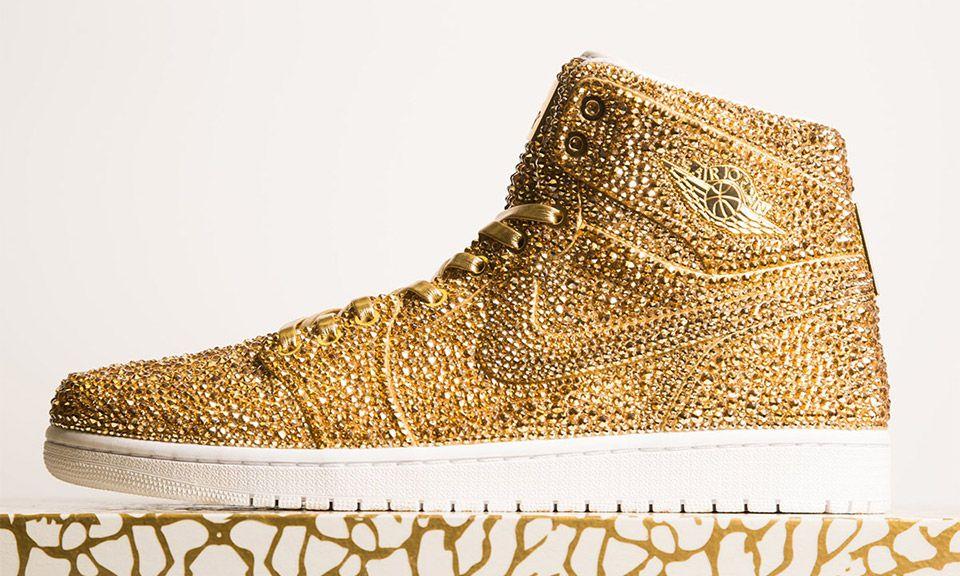 Diamond and Gold Jordan Logo - These $6,500 Air Jordan 1s Are Set With Over 15,000 Crystals