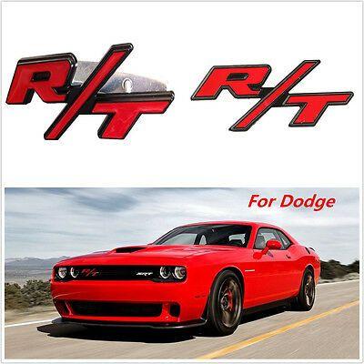 Dodge R T Logo - FOR DODGE RED RT R/T Logo Ram/Charger front Grille Emblem Clip Badge ...
