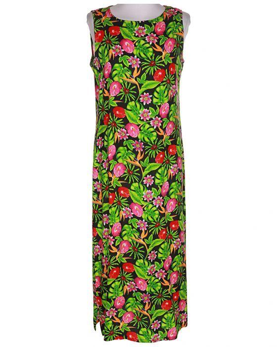 90s Green Flower Logo - 90s Flower & Leaf Print Maxi Dress - M Black £15.0000 | Rokit ...