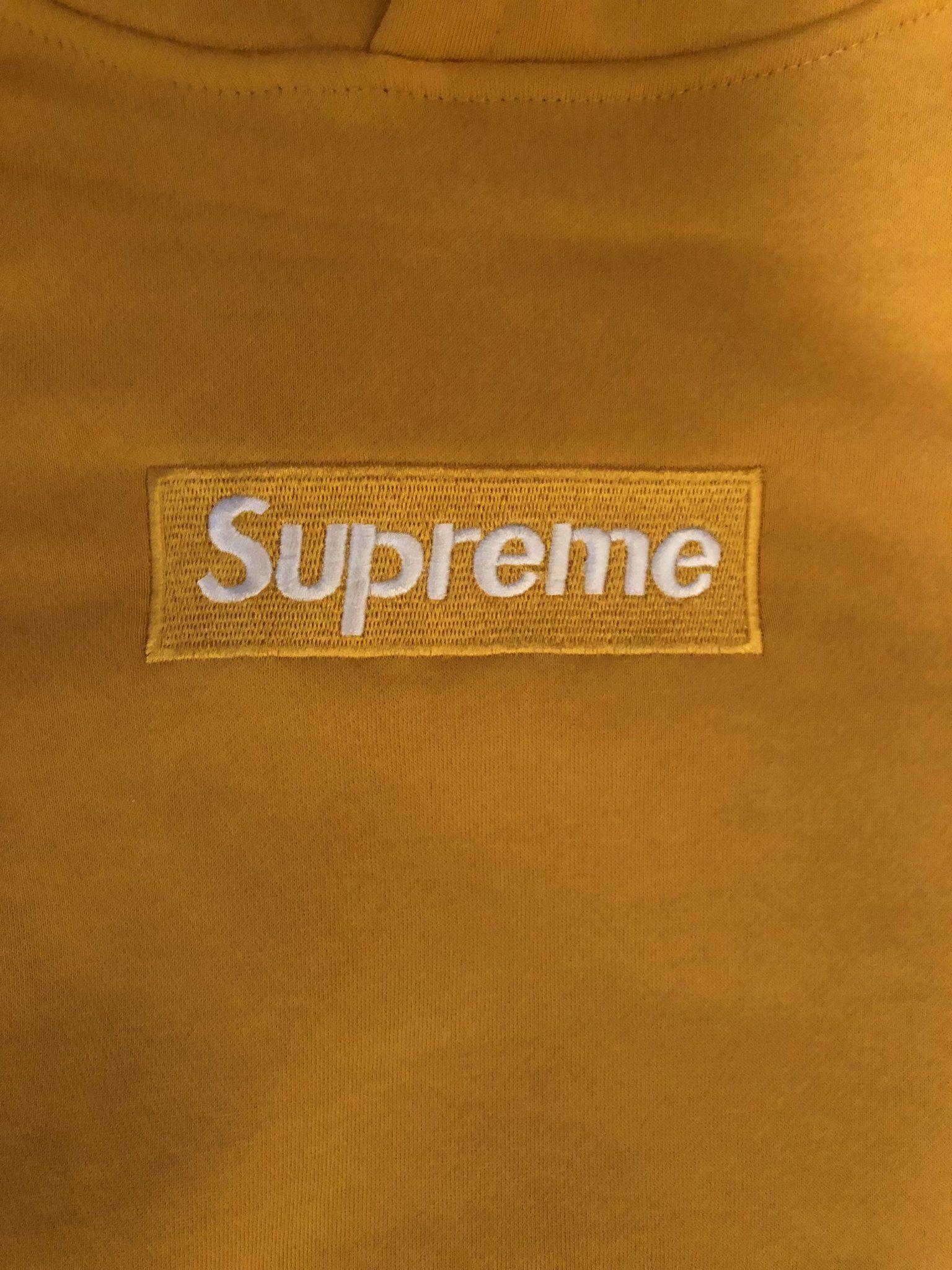 Yellow Box Logo - Supreme Mustard Yellow Box Logo Hooded Sweatshirt – PureLaineNY