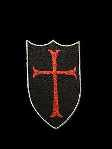 Black and Red Crusaders Logo - Shield Cross Crusader MORALE TACTICAL MILITARY PATCH W/HOOK FASTENER ...
