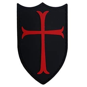 Black and Red Crusaders Logo - AIRSOFT CRUSADER CROSS SHIELD RUBBER 3D NAVY SEALS PATCH VELCRO ...