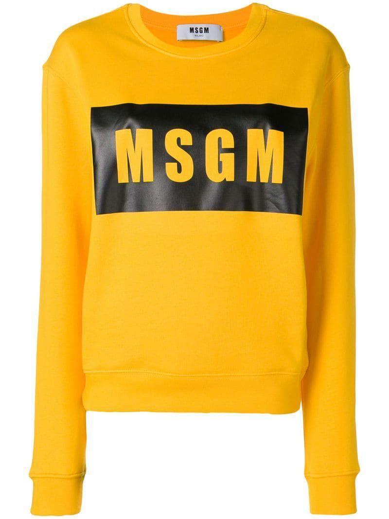 Yellow Box Logo - Msgm Box Logo Sweatshirt in Yellow - Lyst