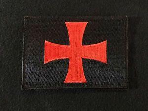 Black and Red Crusaders Logo - CROSS CRUSADER SHIELD NAVY SEAL DEVGRU ARMY TACTICAL BLACK OPS RED