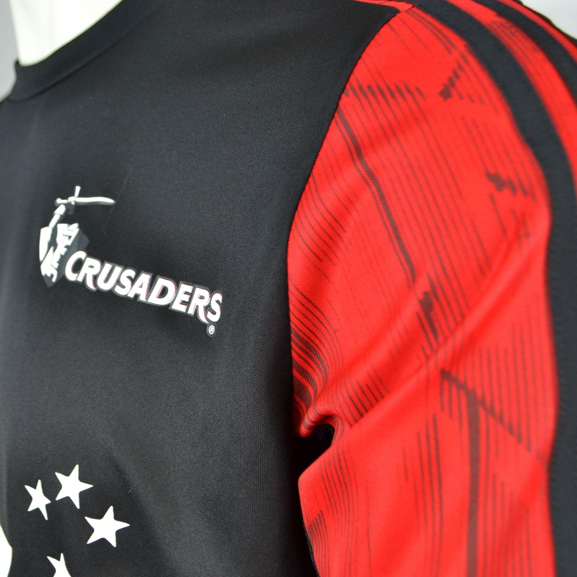 Black and Red Crusaders Logo - Crusaders Performance Rugby T-Shirt 2018 - Black and Red
