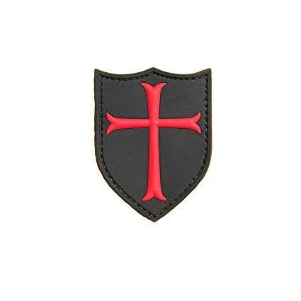 Black and Red Crusaders Logo - Amazon.com : Crusaders Cross Black Red PVC Rubber Patch For Hats