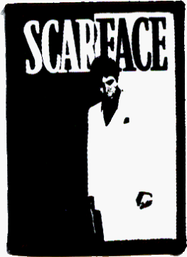 Awesome Black and White Logo - Scarface Black & White Logo - Sew On Patch: Amazon.co.uk: Kitchen & Home
