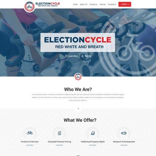 Red White and a Web and Tech Logo - Modern, fun website for DC based cycling studio. (red white and bike ...