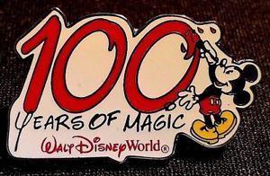 Disney 2001 Logo - RETIRED 2001 WALT DISNEY WORLD 100 YEARS OF MAGIC CELEBRATION LOGO