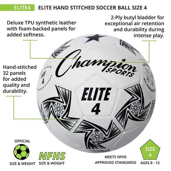 2 Hands -On Ball Logo - ELITE HAND STITCHED SOCCER BALL SIZE 4