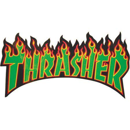 Walmart.com Logo - Thrasher Magazine Medium Logo Flames Assorted Colors Skate Sticker ...