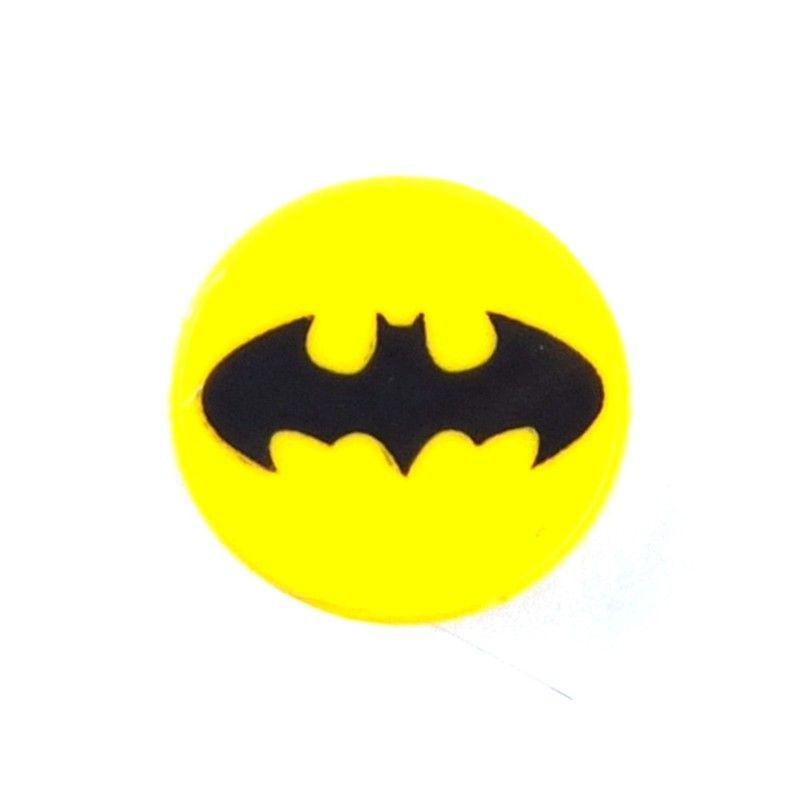 Black Bat Logo - Lego Accessories Minifig Yellow Tile Round 2x2 Black Bat Batman Logo